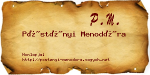 Pöstényi Menodóra névjegykártya